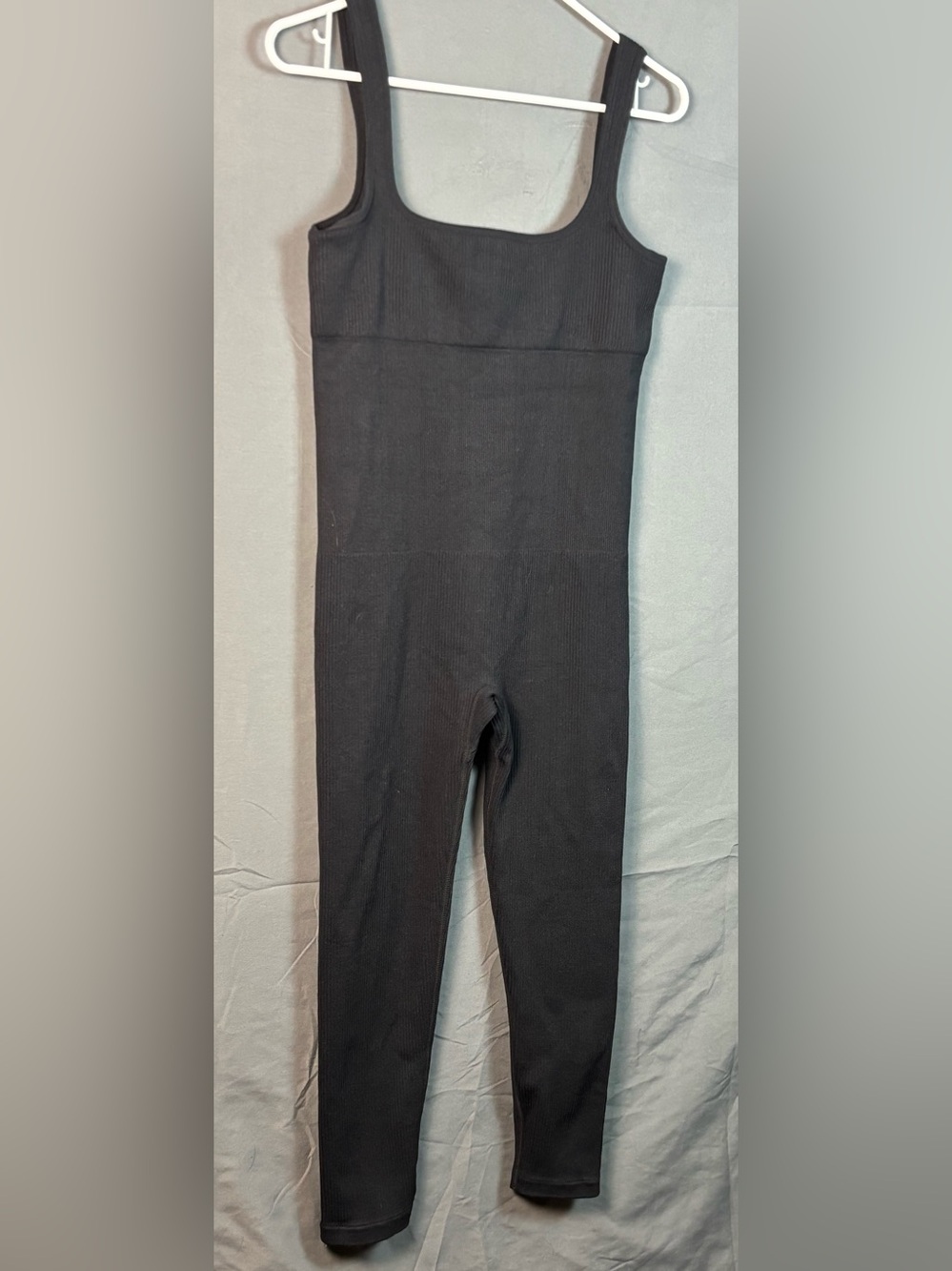 Fall Outfit | Black Ribbed One-Piece Jumpsuit | Classic Stretch Comfort